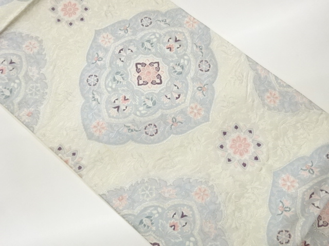 JAPANESE FUKURO OBI / WOVEN FLOWER ARABESQUE